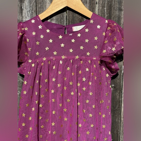 Egg By Susan Lazar Flutter Sleeves Printed Stars Tulle Dress - Picture 3 of 7